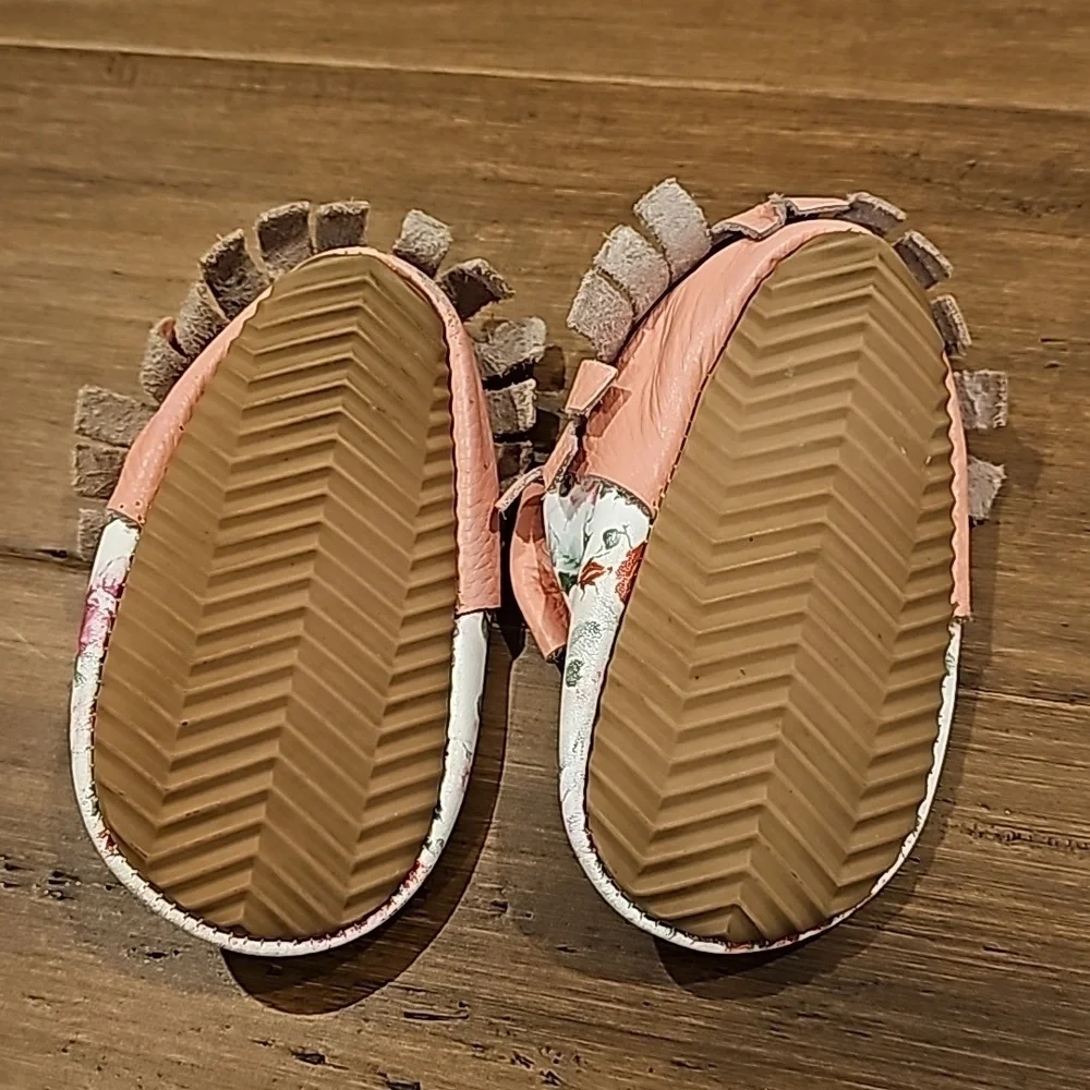 Floral Baby Leather Moccasins